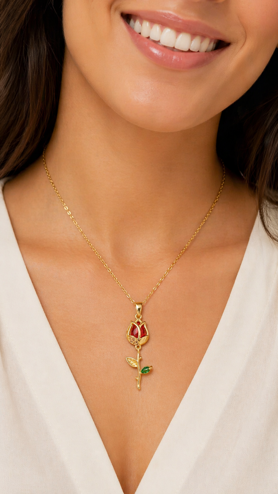 Set Luxury Mother™: Collar en Oro Laminado 10K + Rosa Eterna en Cofre de Lujo